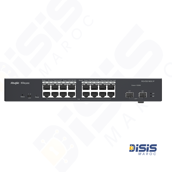 Switch PoE intelligent et compatible cloud à 18 ports Gigabits RG-ES218GC-P