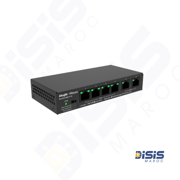 Commutateur de bureau non géré à 6 ports 10\/100 Mbps RG-ES106D-P V2