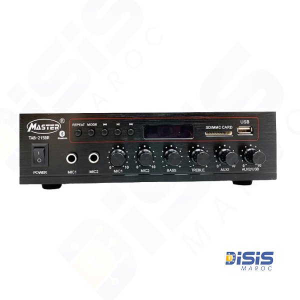Amplificateur Master TAB‑215BR BLUET‑USB • Bluetooth 5.0 • FM/USB/SD • 2×80 W RMS