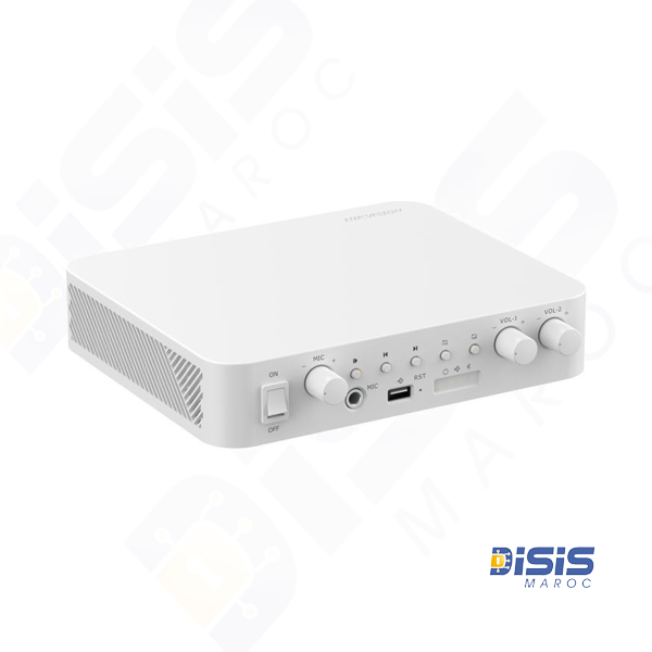 Amplificateur réseau Hikvision DS‑QAE1A80G1‑VB 80 W 2 zones USB/Bluetooth