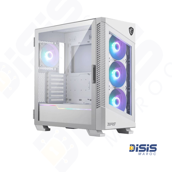 Boitier Pc Gamer MSI MAG Forge 320R airflow – Blanc -306-7G23R21-809