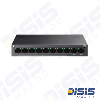 Switch de bureau Non Administrables 10 ports 10/100 Mbps avec PoE+8 ports.